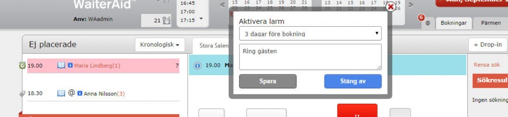 bokningslarm
